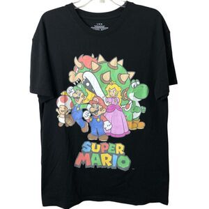 Super Mario NWT Men's Short Sleeve Black Graphic T-Shirt Size Large